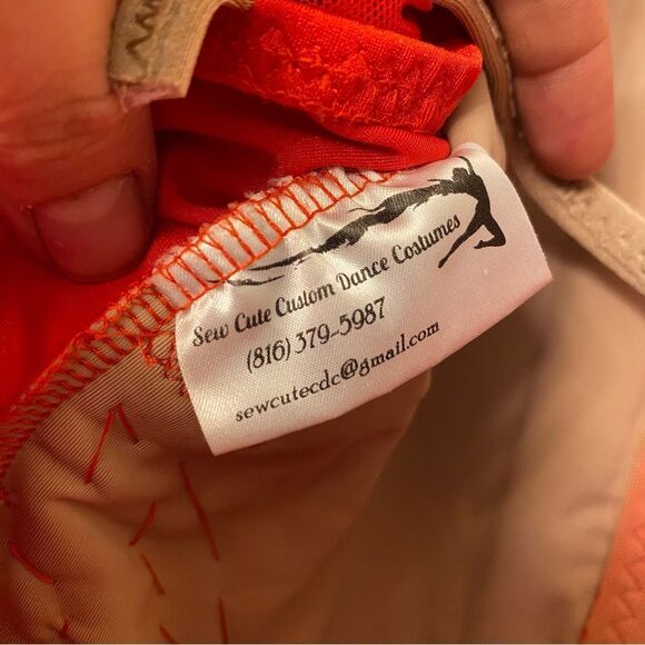 Fire flame Custom Solo lyrical embellished rhinestone Dance Costume LA adult - Picture 14 of 15